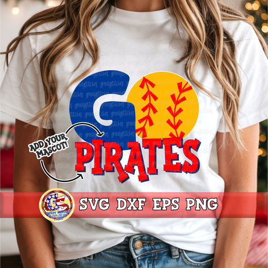 Go Softball Baseball SVG DXF EPS PNG