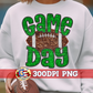 Green Game Day Football Faux Embroidery Sequins PNG