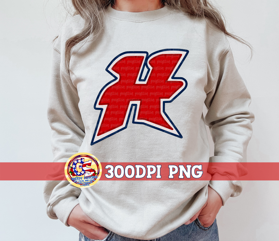 Hancock H Faux Embroidered Felt Patch PNG for Sublimation