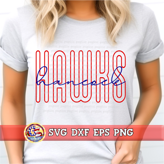 Hancock Hawks SVG DXF EPS PNG