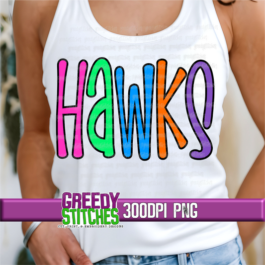 Neon Hawks PNG