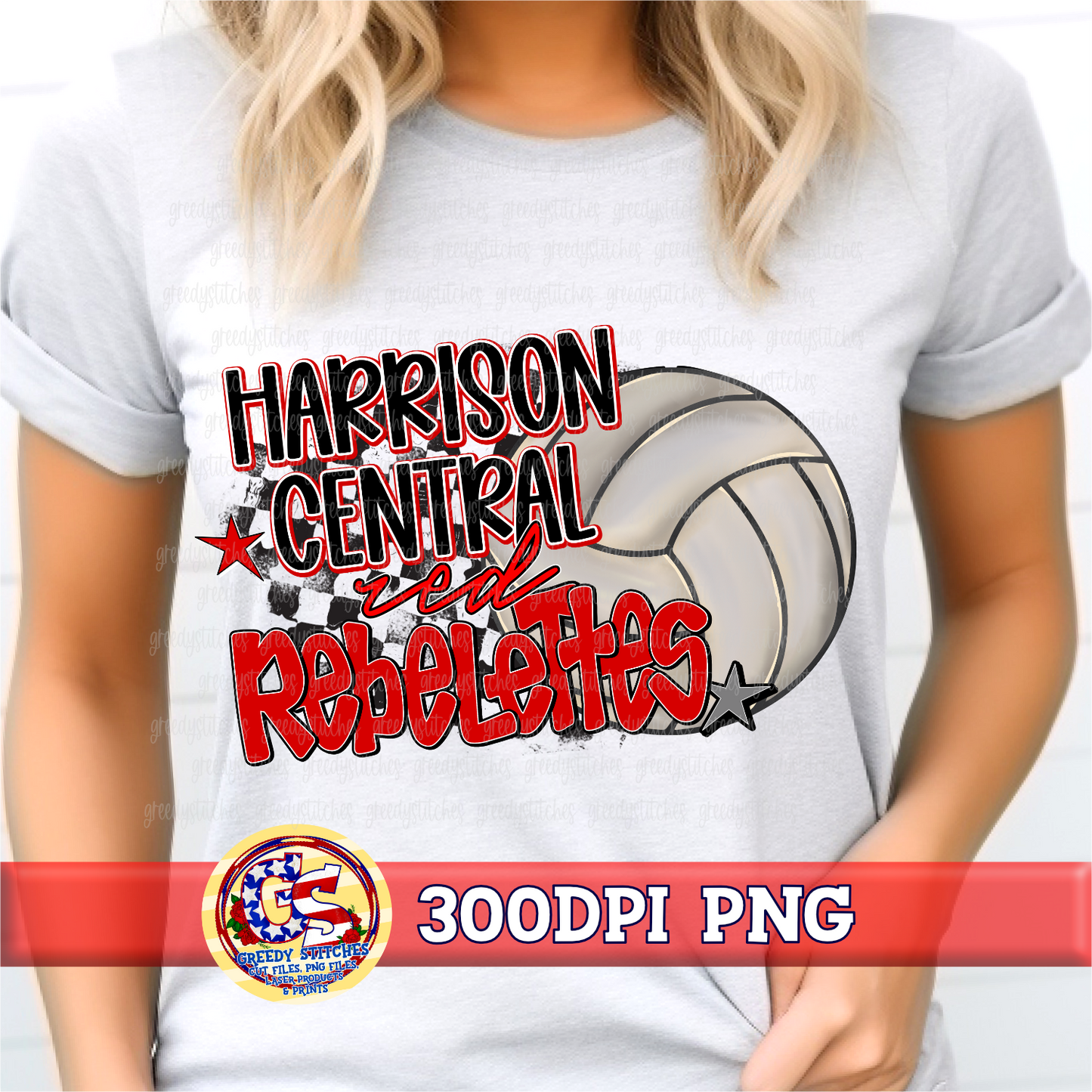 Harrison Central Red Rebelettes Volleyball PNG