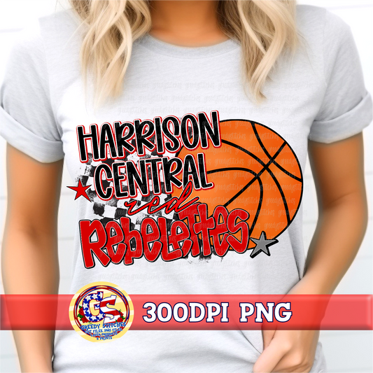 Harrison Central Red Rebelettes Basketball PNG