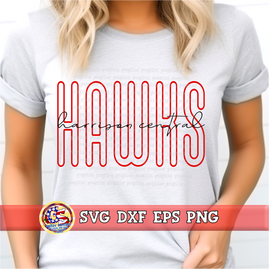 Harrison Central Hawks SVG DXF EPS PNG