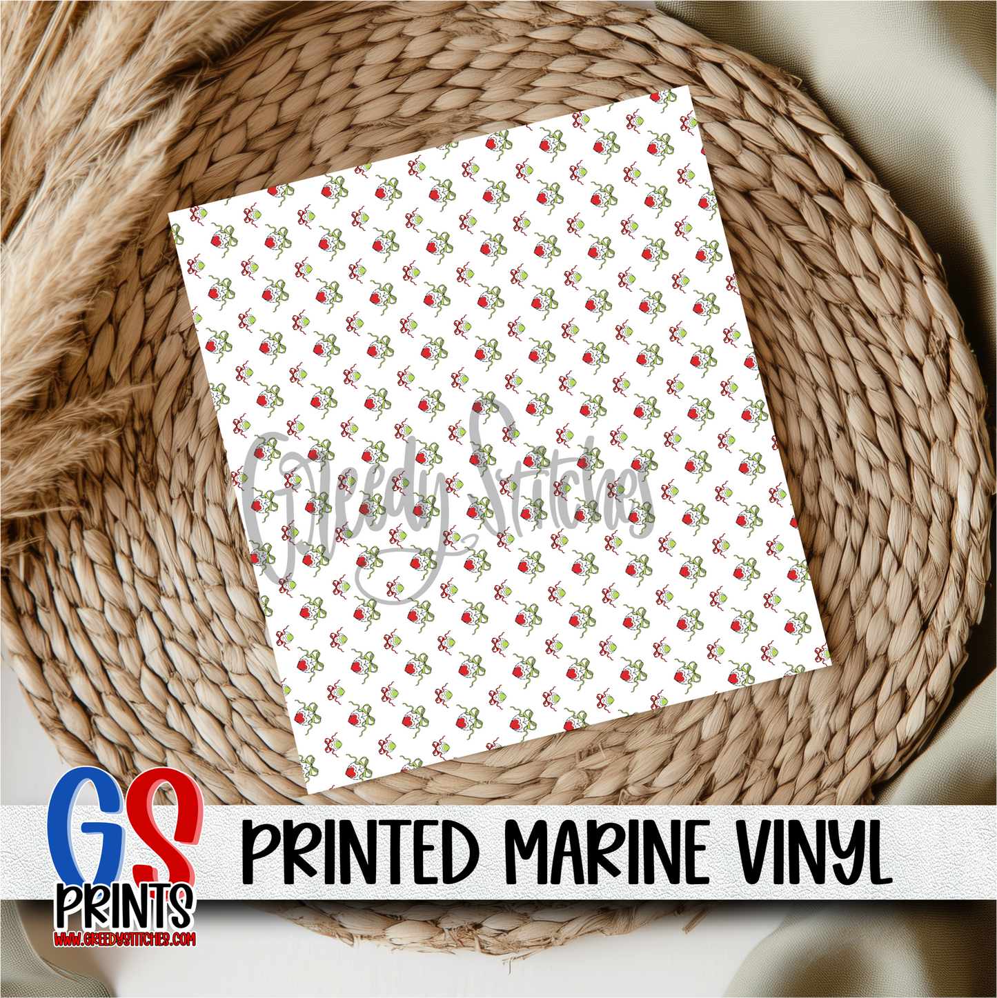 Hearts with Bows Christmas Marine Vinyl