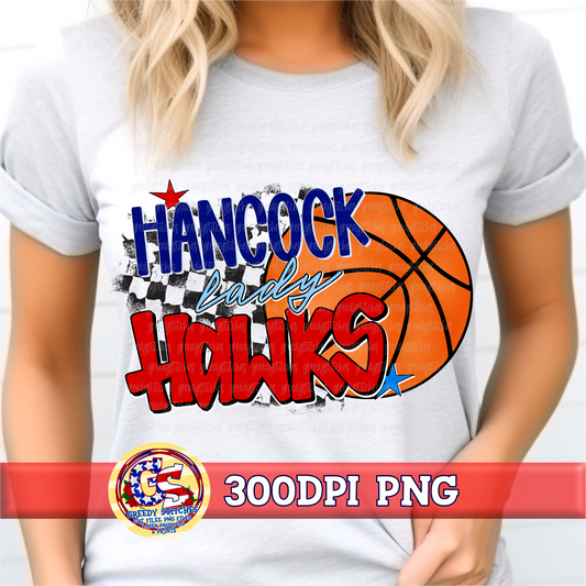 Hancock Lady Hawks Basketball PNG