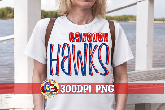 Hancock Hawks PNG for Sublimation