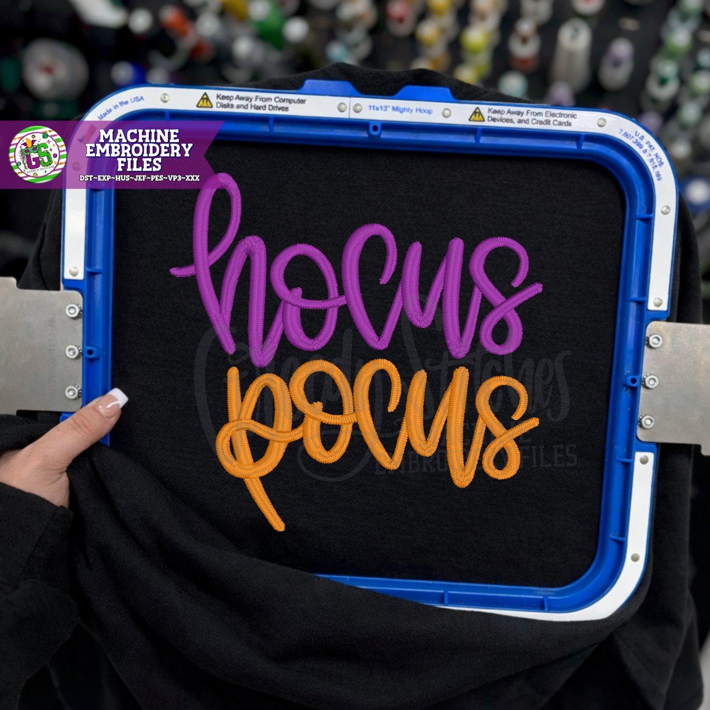 Hocus Pocus Script Machine Embroidery Design