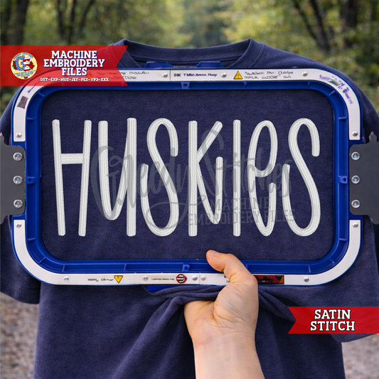 Huskies Satin Stitch Embroidery Design