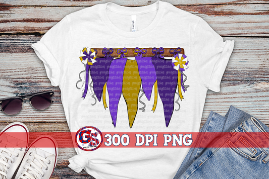 Purple and Gold Spirit Pennants v2 PNG for Sublimation-Homecoming PNG