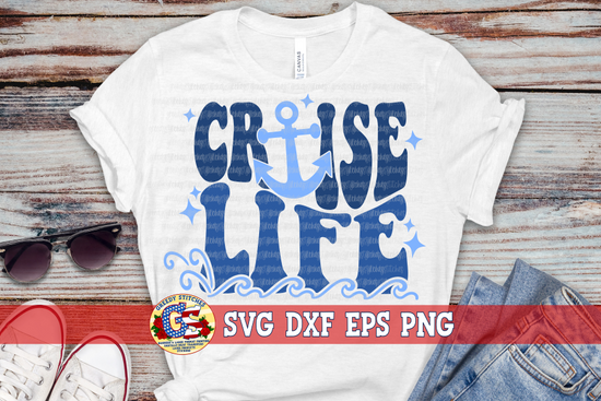 Cruise Life Wavy Retro SVG DXF EPS PNG – Greedy Stitches