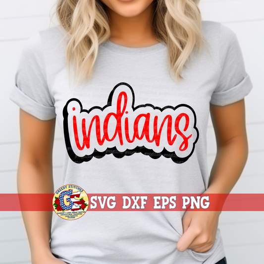 Indians Outline SVG DXF EPS PNG