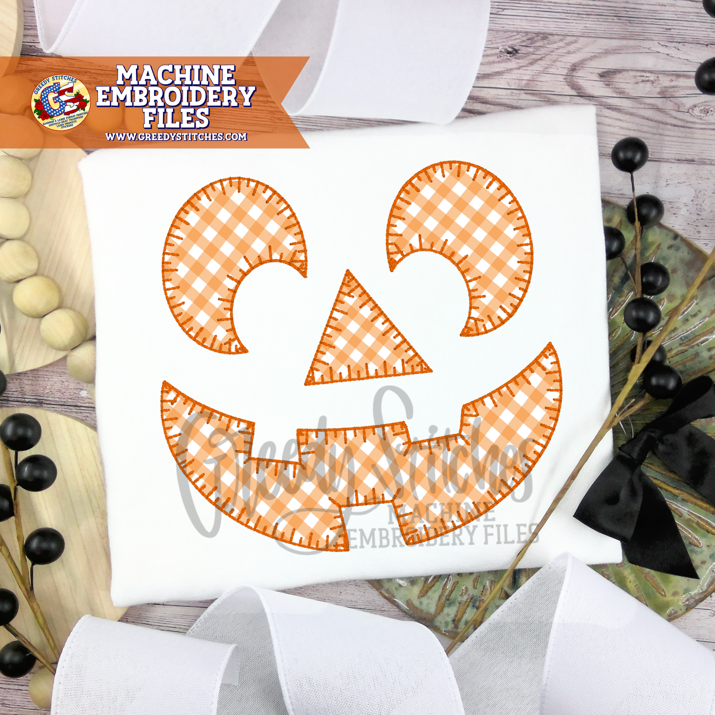 Jack O' Lantern E Stitch Applique Machine Embroidery Design