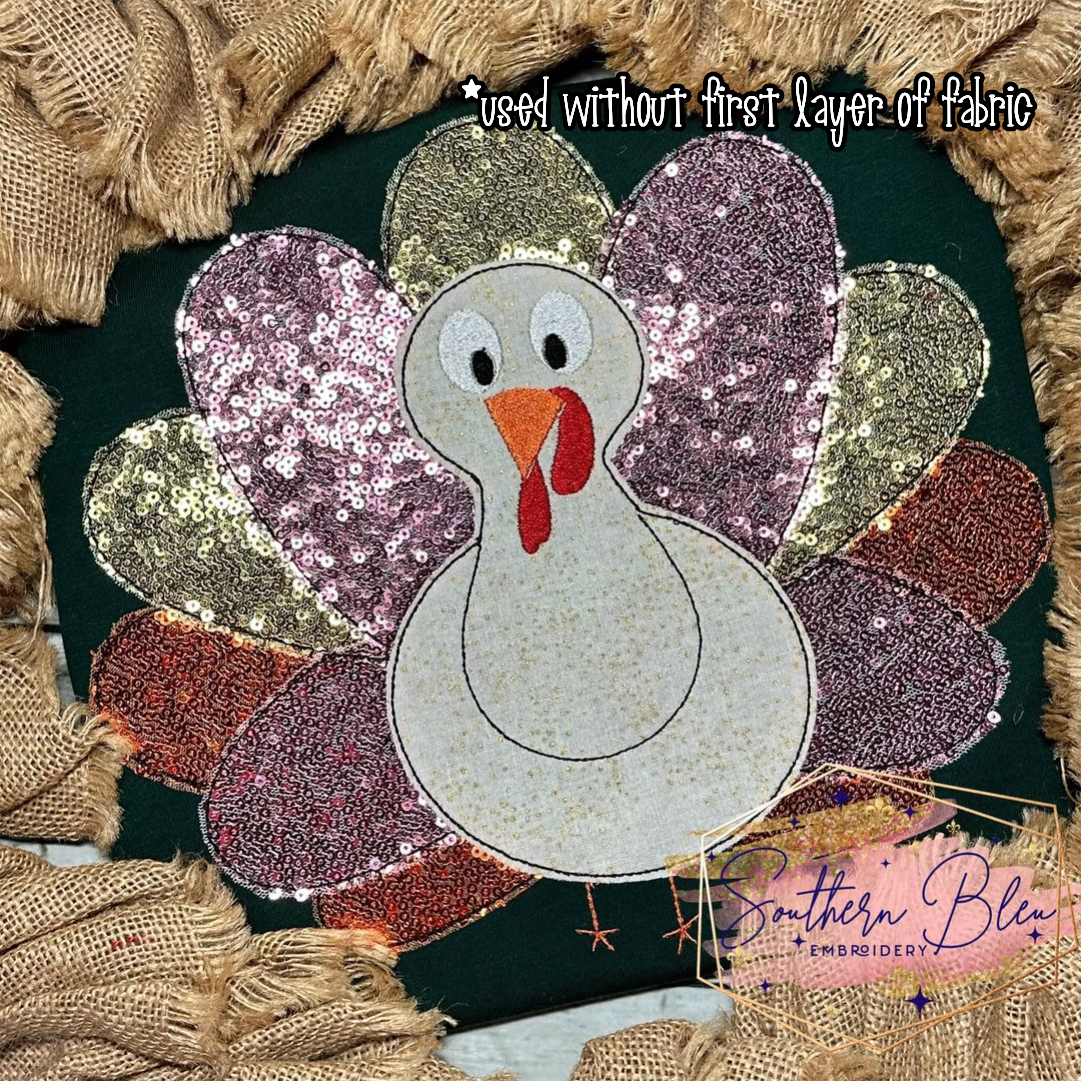 Turkey Bean Stitch Applique Machine Embroidery Design