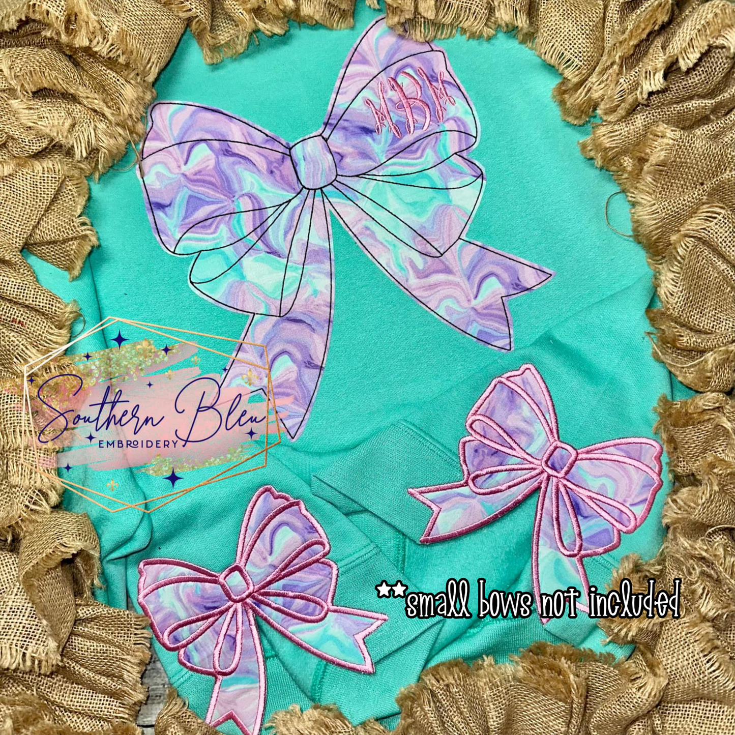 The Big Ass Bow Bean Stitch Applique Machine Embroidery Design