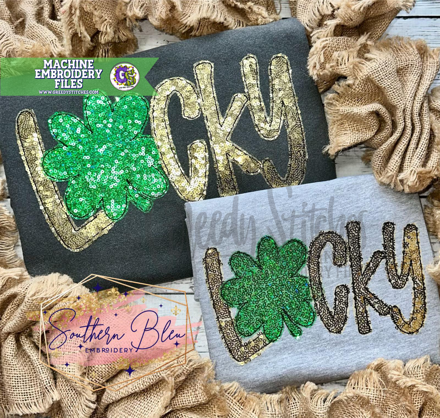 Lucky Shamrock Applique Machine Embroidery Design