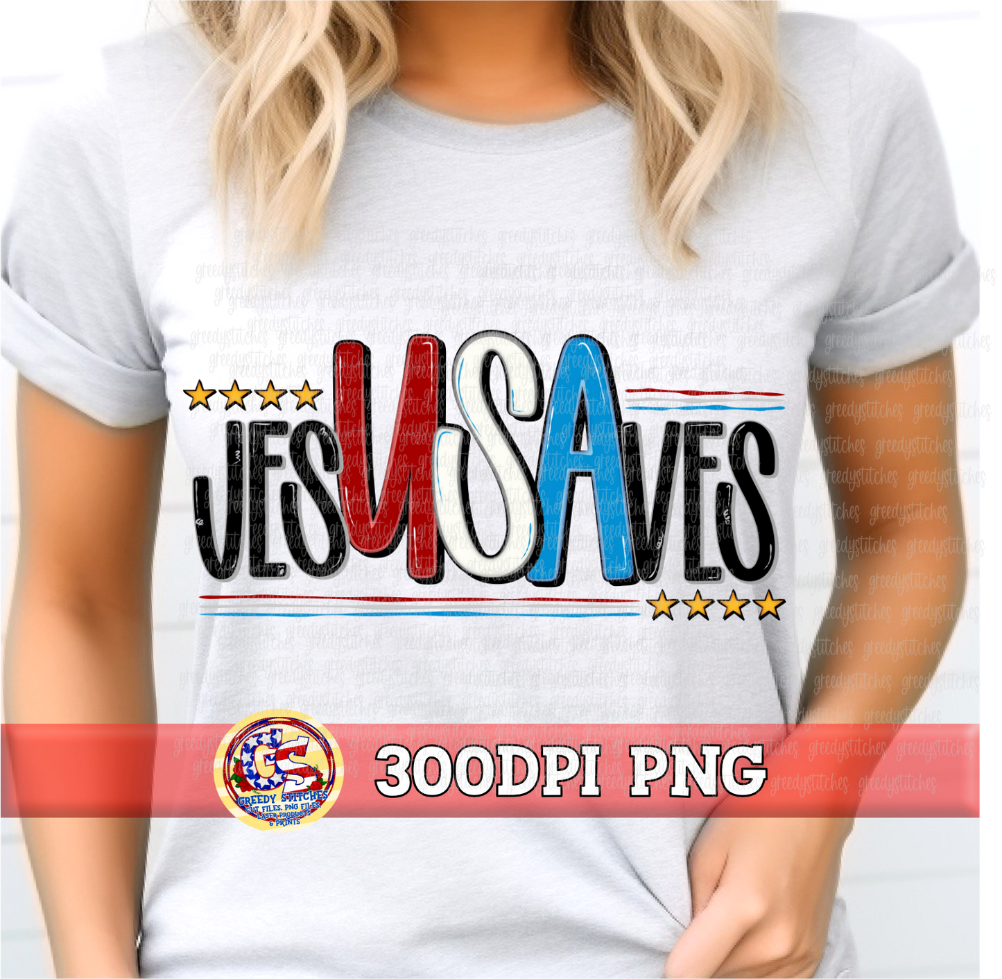 Jesus Saves July 4th PNG