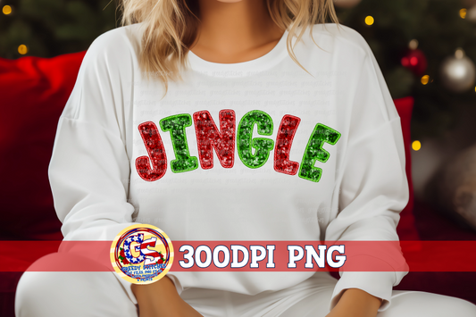 Jingle Faux Sequin Embroidery PNG