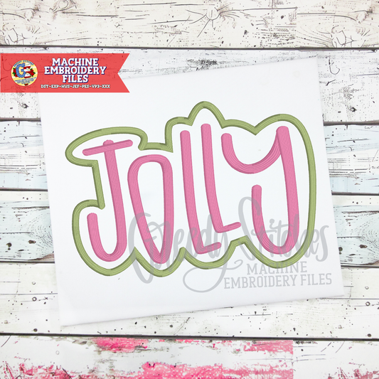 Whimsy Jolly with Outline Machine Embroidery Design