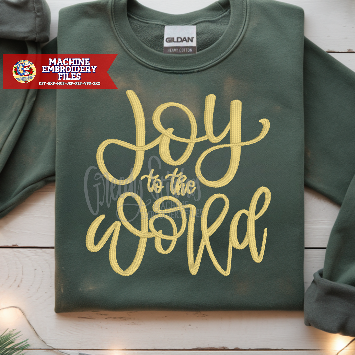 Joy to the World Hand Lettered Machine Embroidery Design