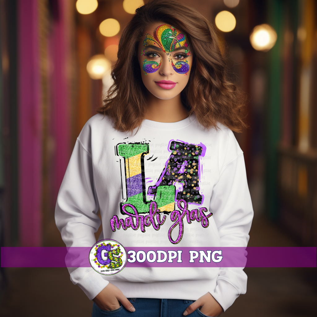 Louisiana LA Mardi Gras PNG for Sublimation