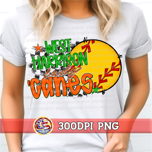 West Harrison Lady 'Canes Softball PNG