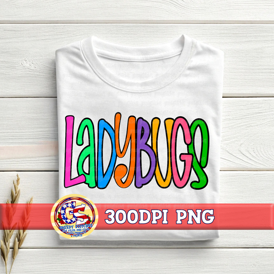 Neon Ladybugs PNG