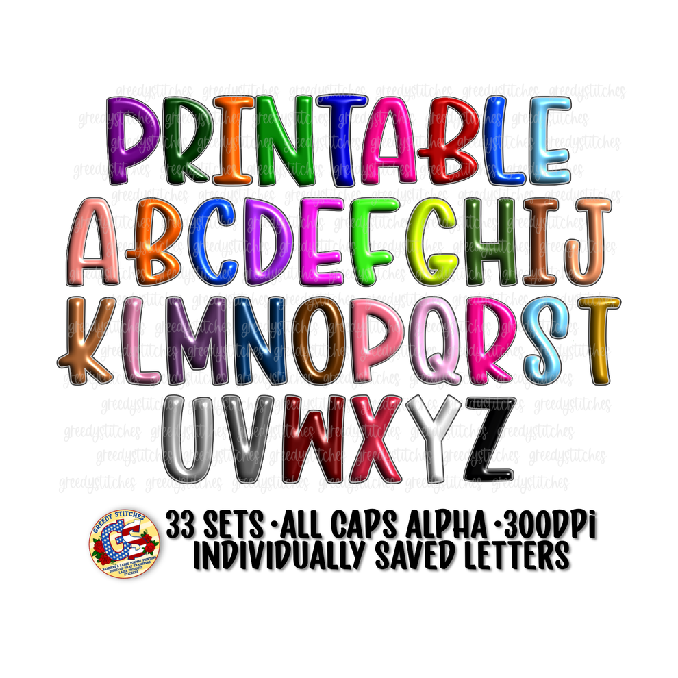 3D Inflated Alpha PNG Bundle – Greedy Stitches