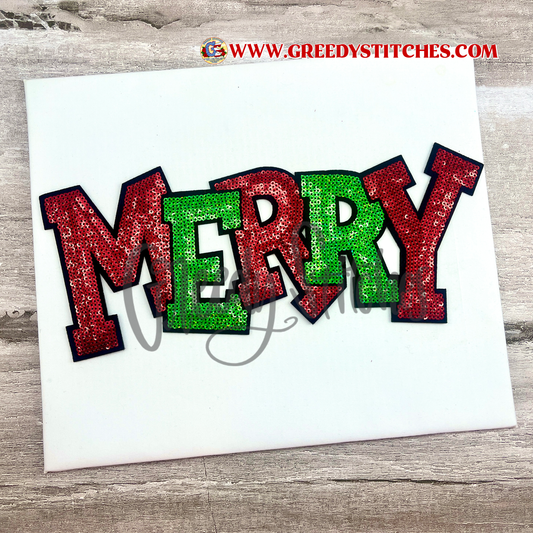 Sequin Merry Patch - Christmas Sequin Patch