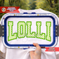 Lolli Arched Varsity Satin Applique Machine Embroidery Design