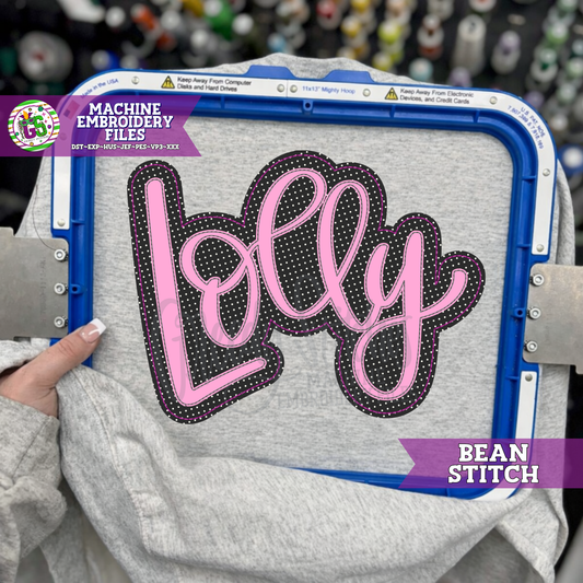 Lolly Bean Stitch Double Applique Machine Embroidery Design