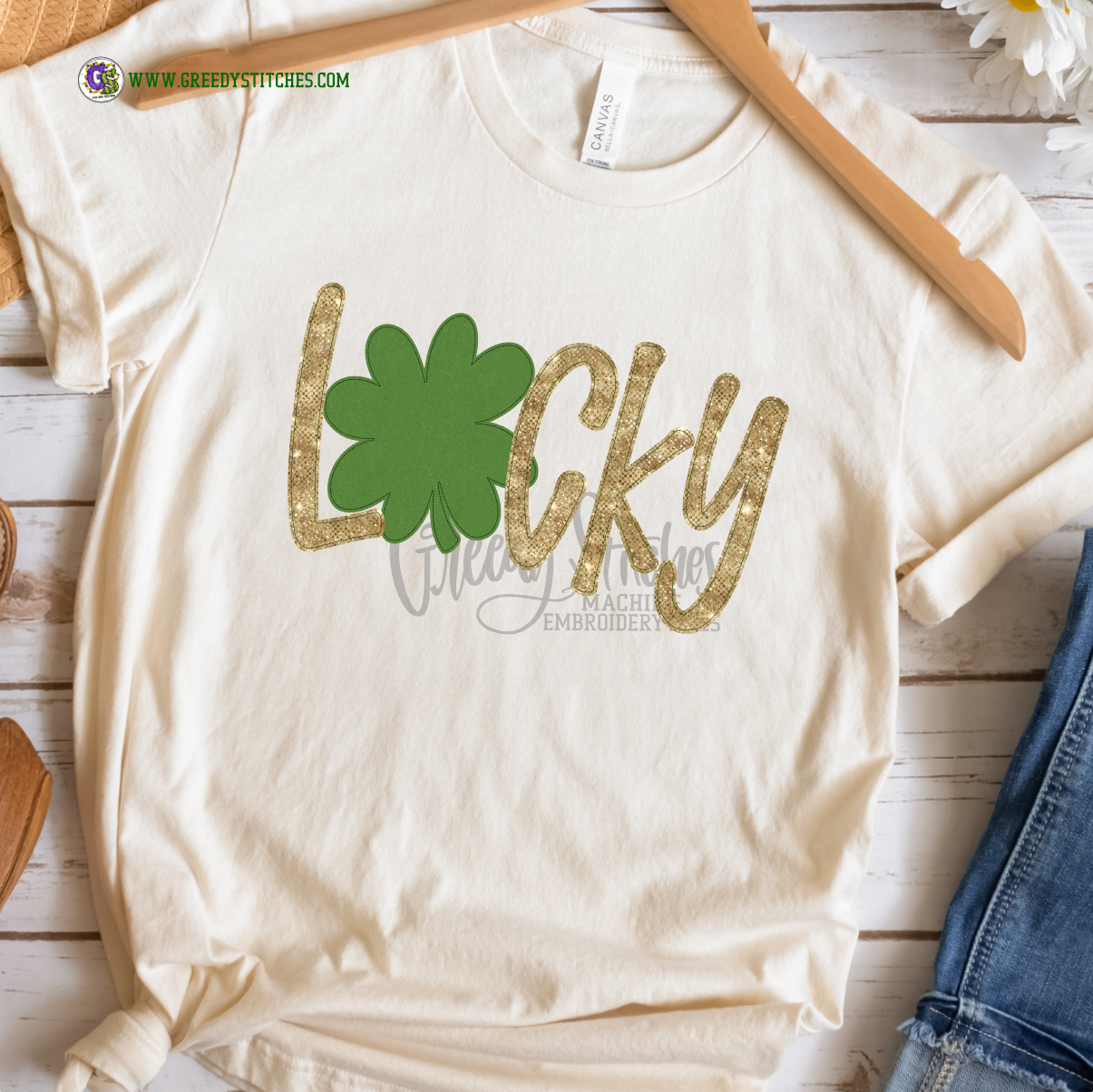 Lucky Shamrock Applique Machine Embroidery Design