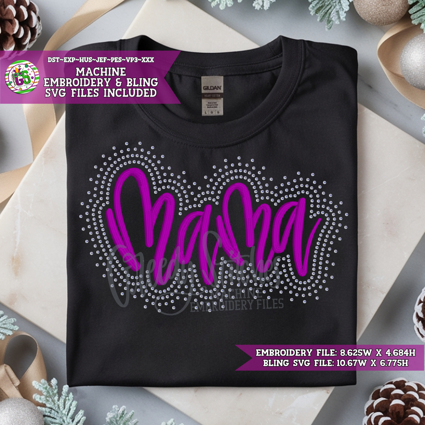 Mama Bling & Machine Embroidery Design