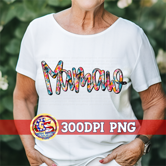 Mamaw Doodle Letters PNG