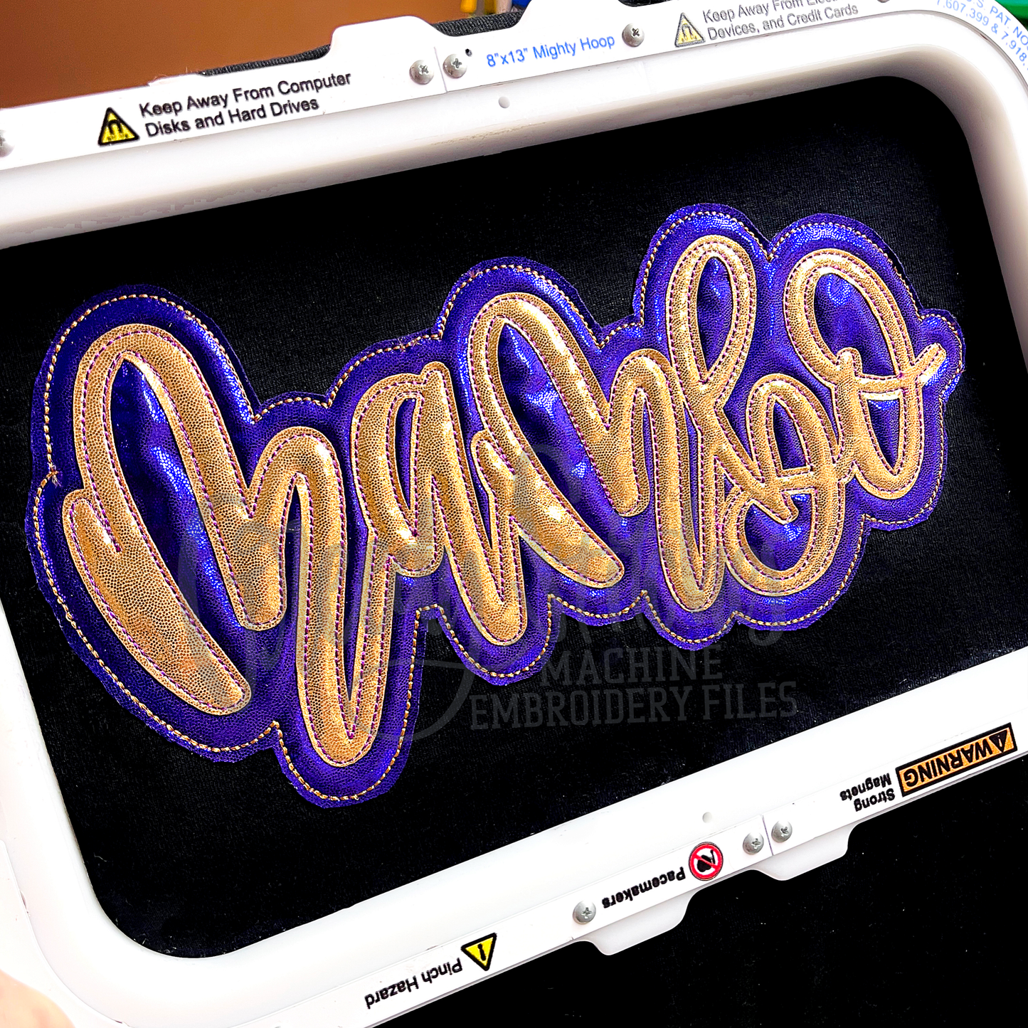 Mambo Bean Stitch Double Applique for Machine Embroidery - Mardi Gras Applique