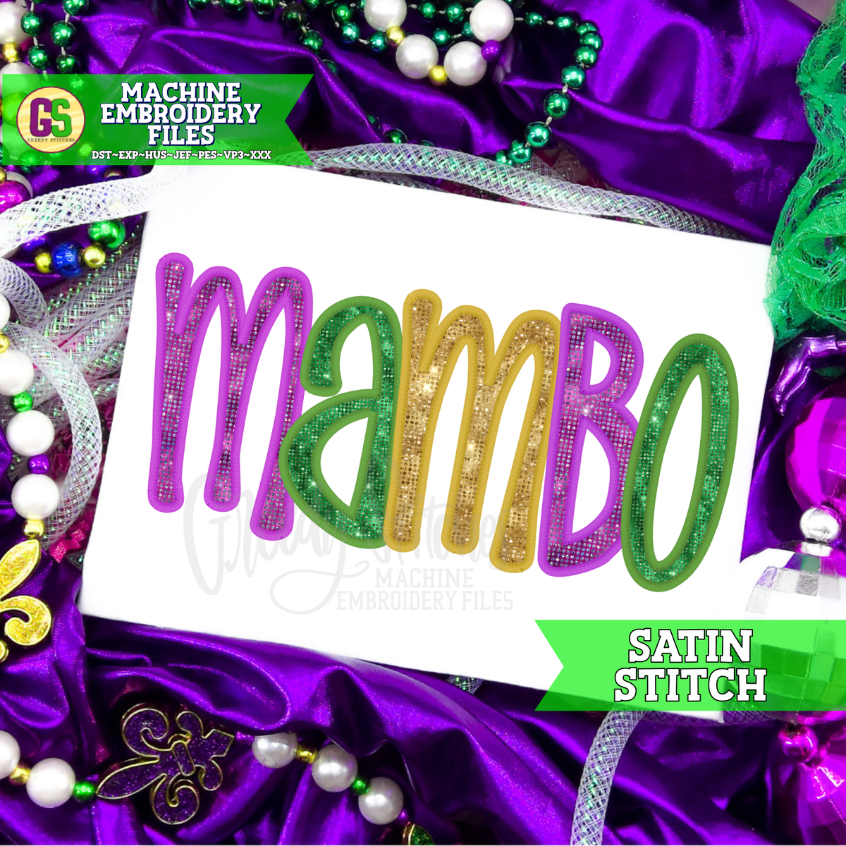 Mambo Satin Stitch Applique Machine Embroidery Design – Greedy Stitches