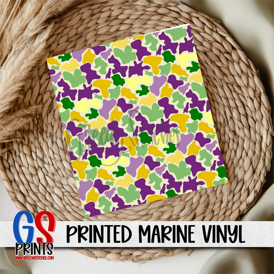 Mardi Gras Duck Marsh Camo Marine Vinyl