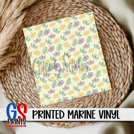 Mardi Gras Masks Marine Vinyl