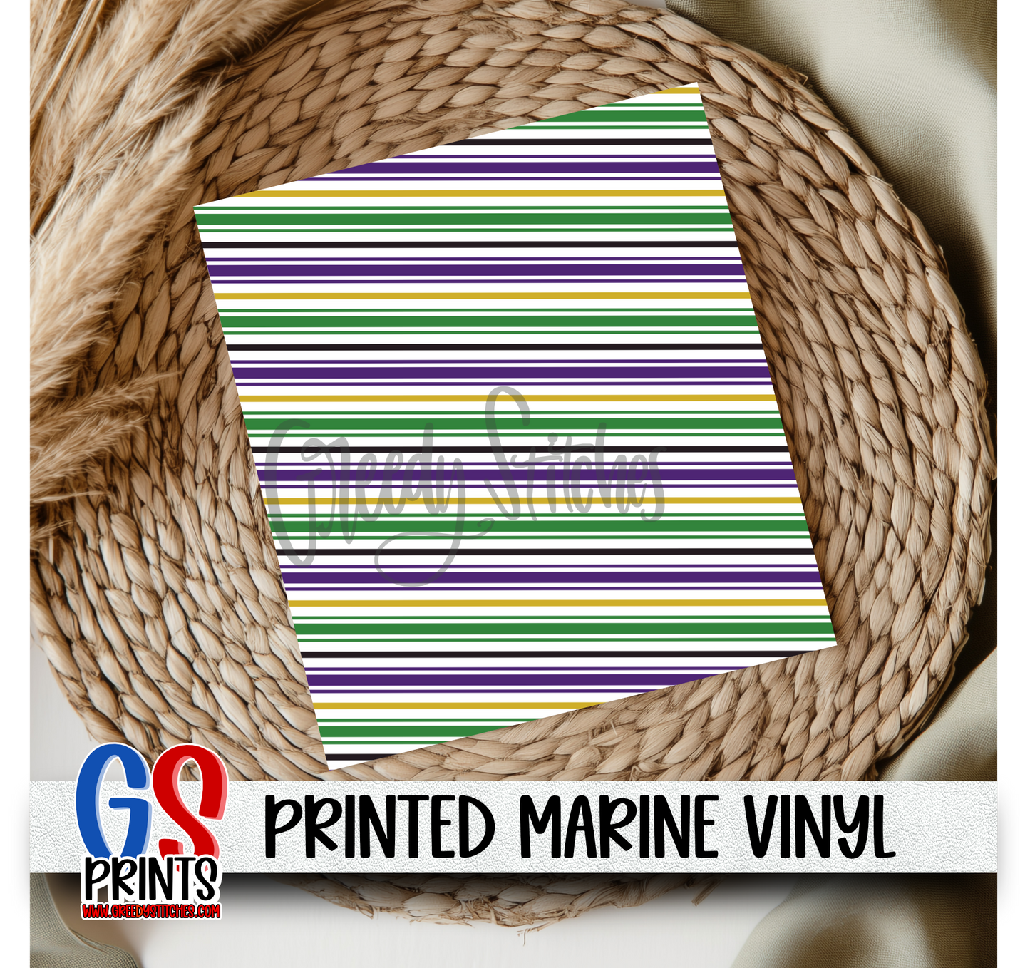 Mardi Gras Stripes Marine Vinyl