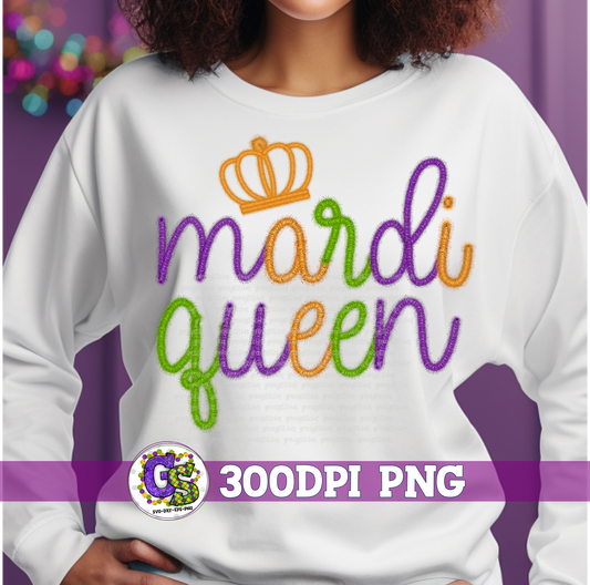 Mardi Queen Faux Tinsel PNG for Sublimation