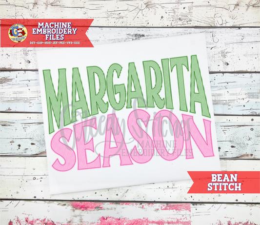 Margarita Season Bean Stitch Machine Embroidery Design
