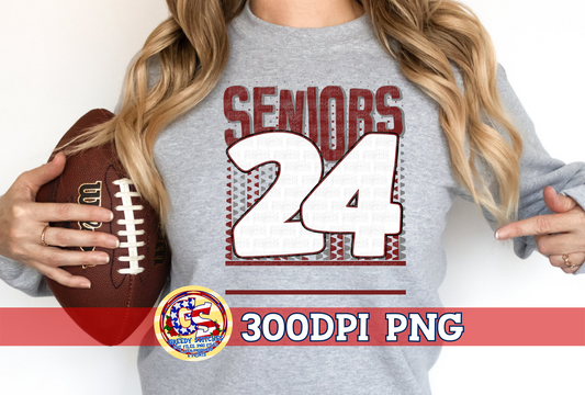 Seniors 24 Maroon Grey PNG for Sublimation