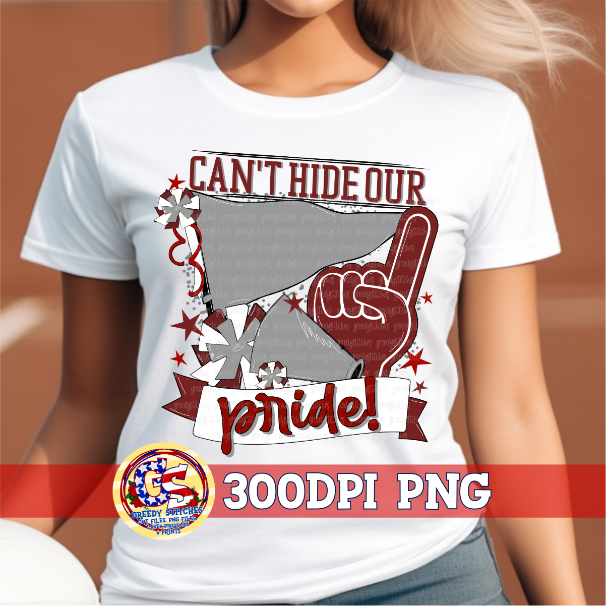 Can't Hide Our Pride Maroon & Grey PNG