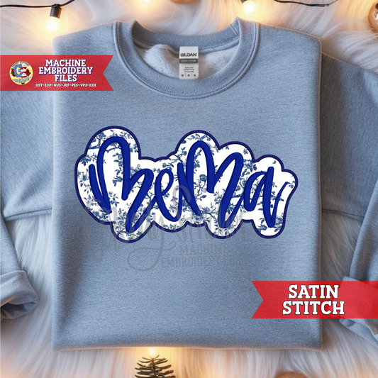 Mema Satin Stitch Applique Machine Embroidery Design