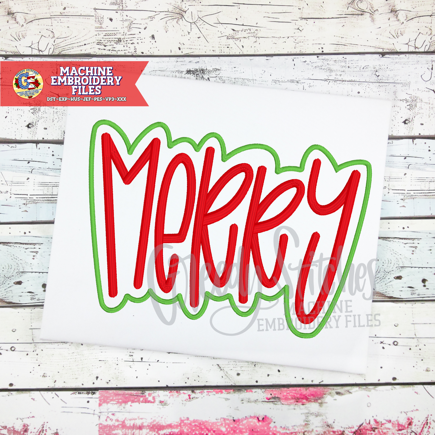 Whimsy Merry with Outline Machine Embroidery Design