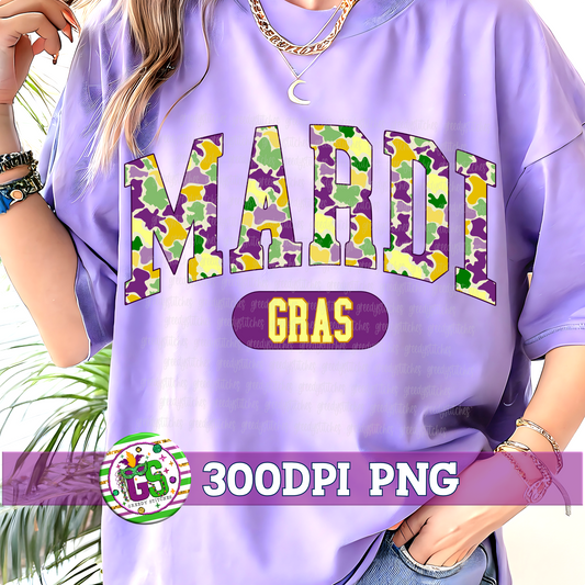 Duck Marsh Camo Mardi Gras  PNG