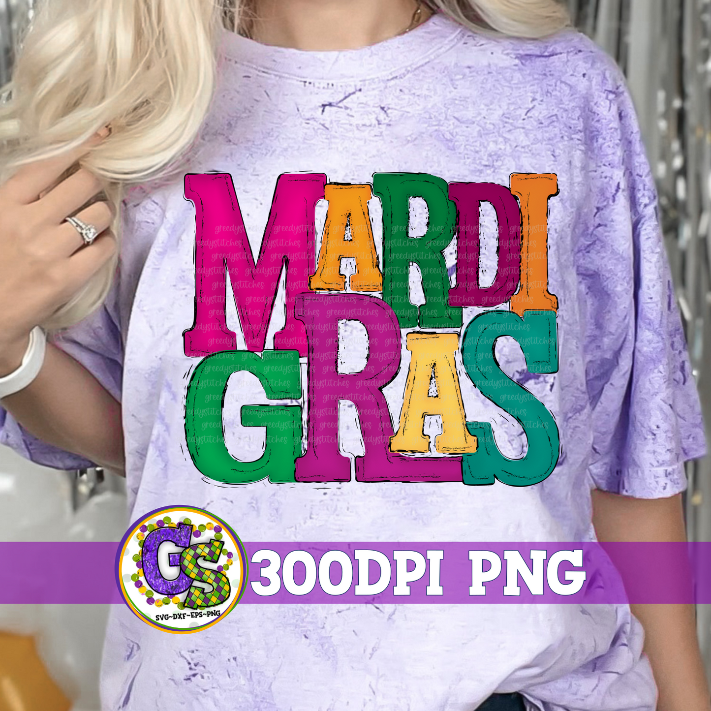 Mardi Gras Grunge PNG