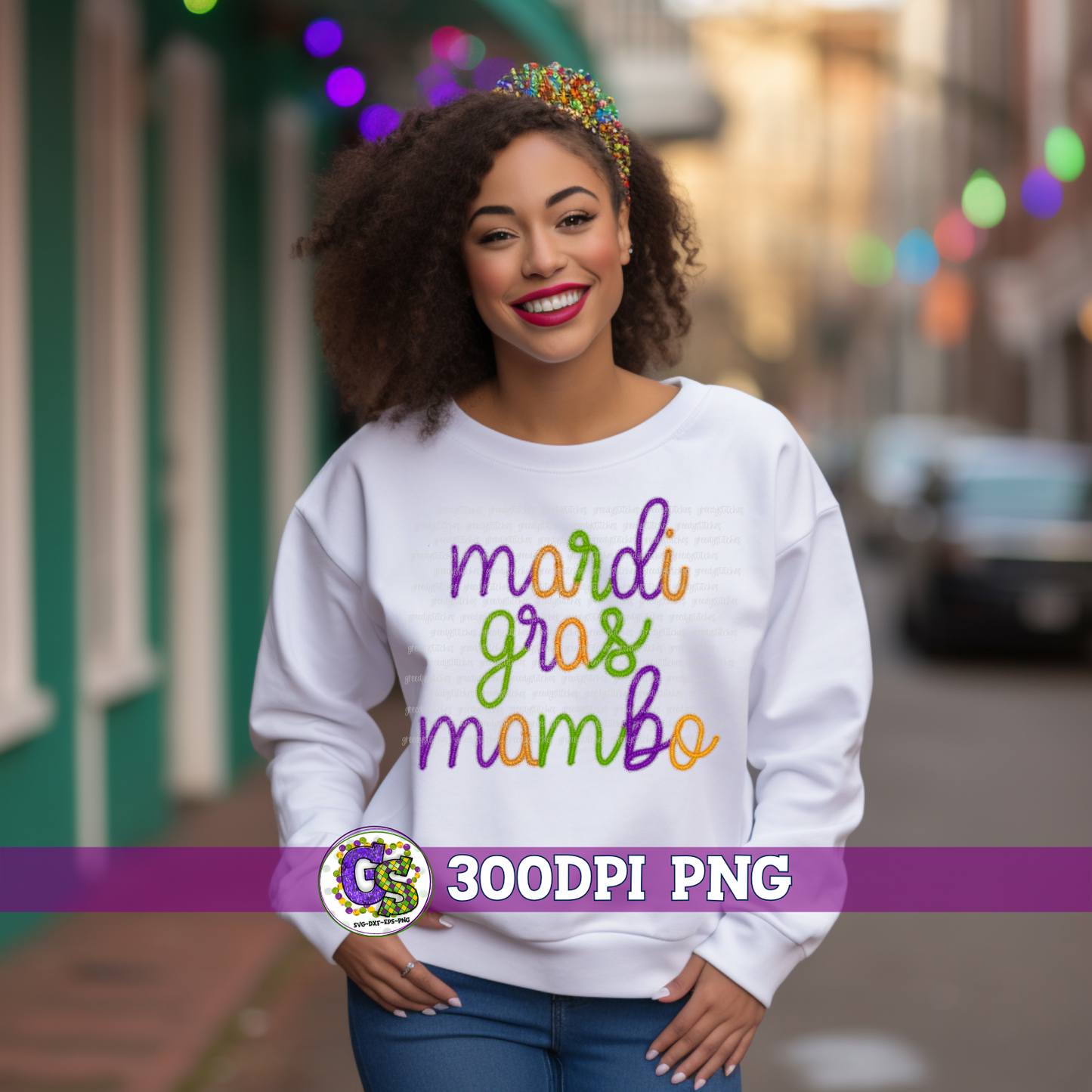 Mardi Gras Mambo Faux Tinsel PNG