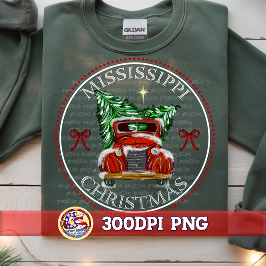 Mississippi Christmas Truck PNG