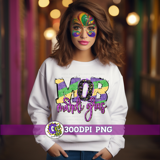 Mobile MOB Mardi Gras PNG for Sublimation